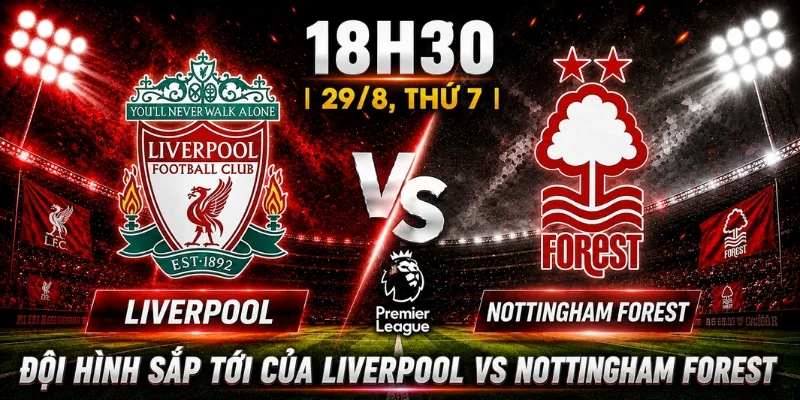Liverpool Vs Nottingham Forest: Nhận Định Chính Xác Tỷ Số 3 Đội hình sắp tới của Liverpool vs Nottingham Forest